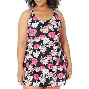 Fleet Street Ltd. Women's Standard Swim One Piece Dress, Pink, Size 8